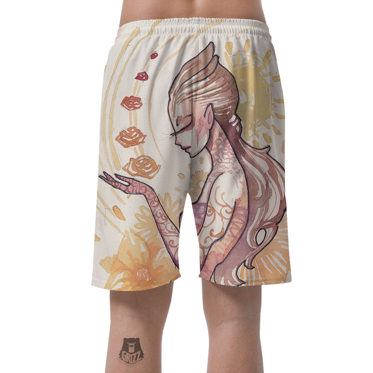 Zodiac Sign Watercolor Virgo Print Men's Shorts-grizzshop