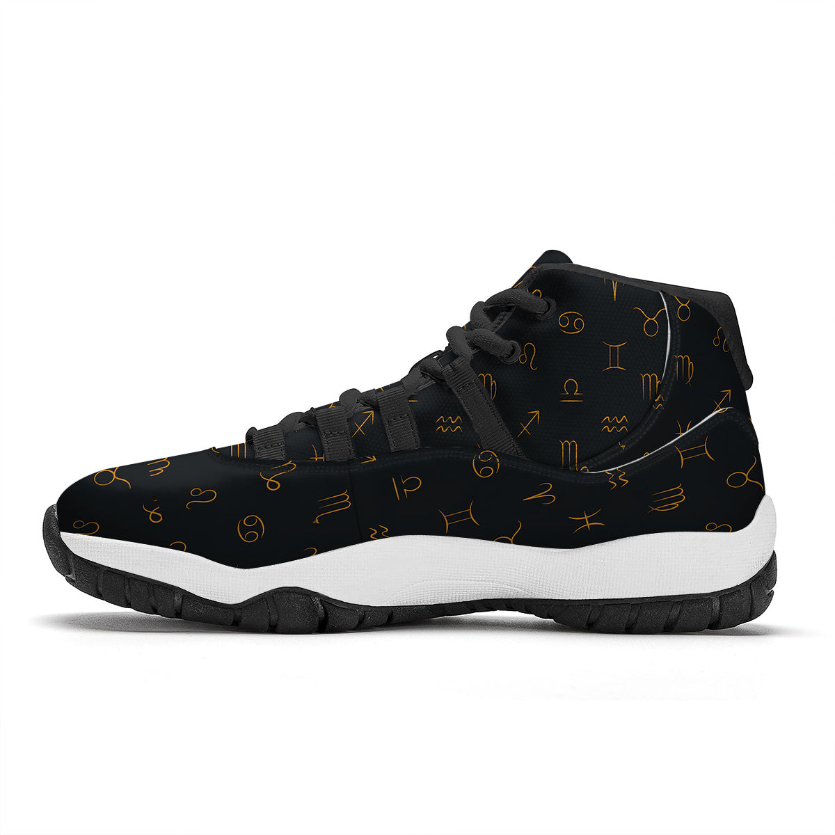 Zodiac Signs Astrological Print Pattern Black Bball Shoes-grizzshop