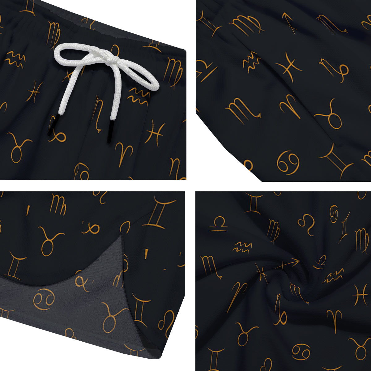 Zodiac Signs Astrological Print Pattern Men's Running Shorts-grizzshop