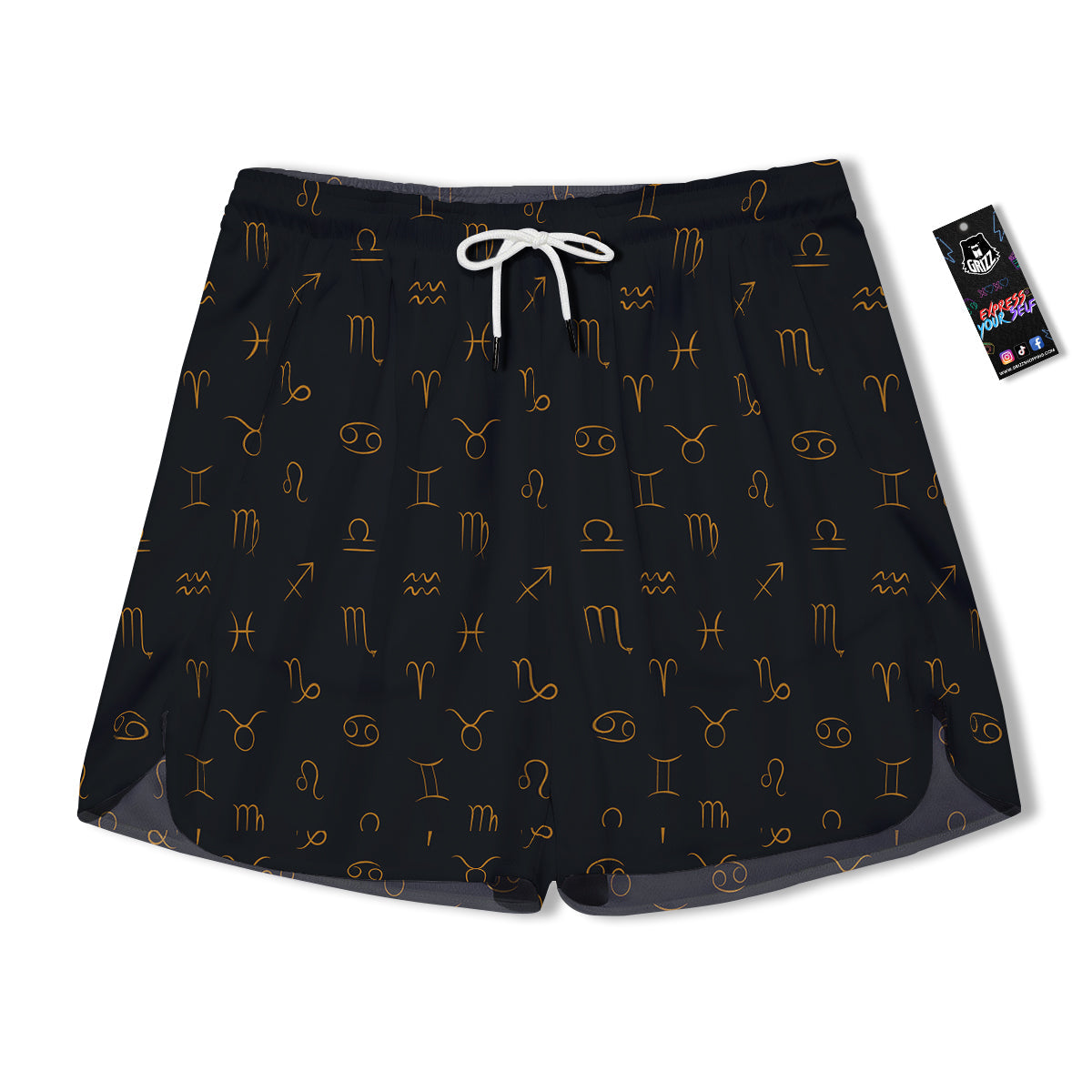 Zodiac Signs Astrological Print Pattern Men's Running Shorts-grizzshop