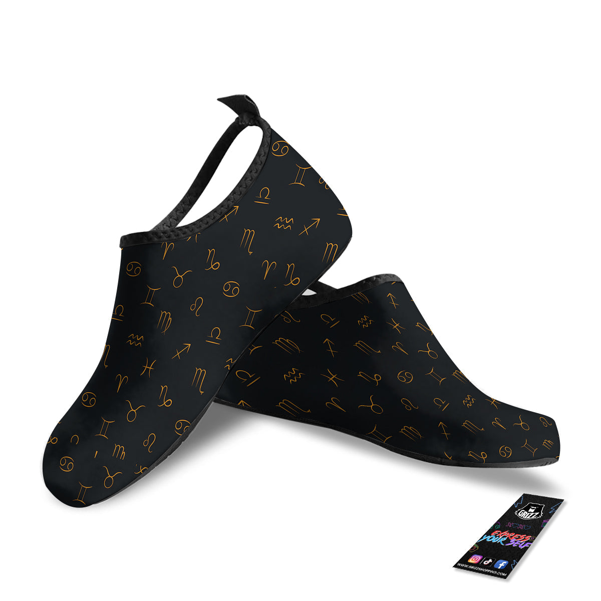Zodiac Signs Astrological Print Pattern Water Shoes-grizzshop