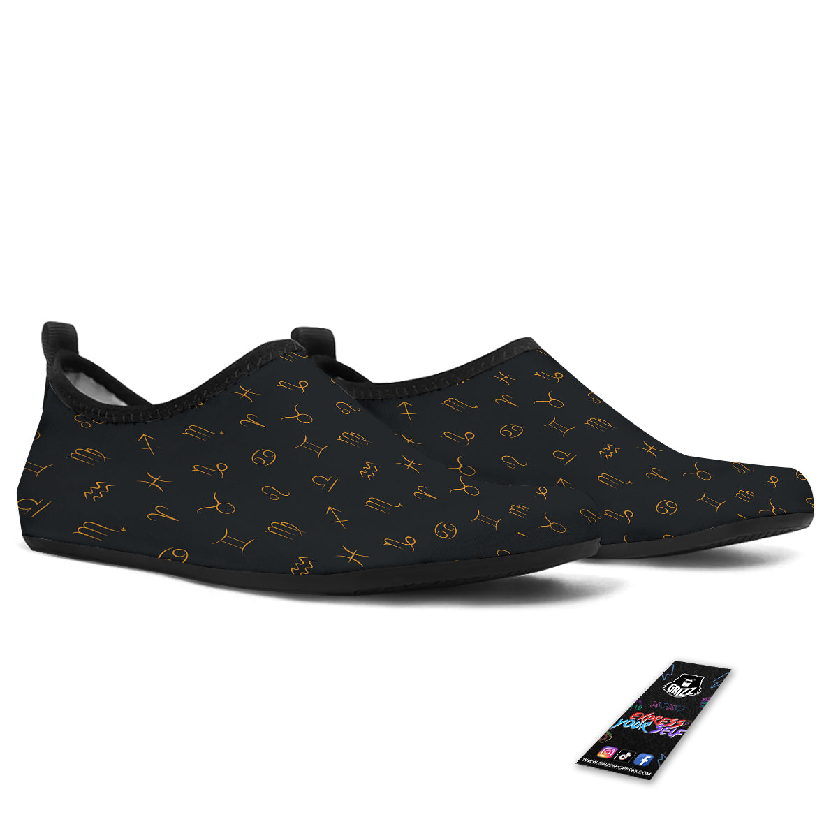 Zodiac Signs Astrological Print Pattern Water Shoes-grizzshop