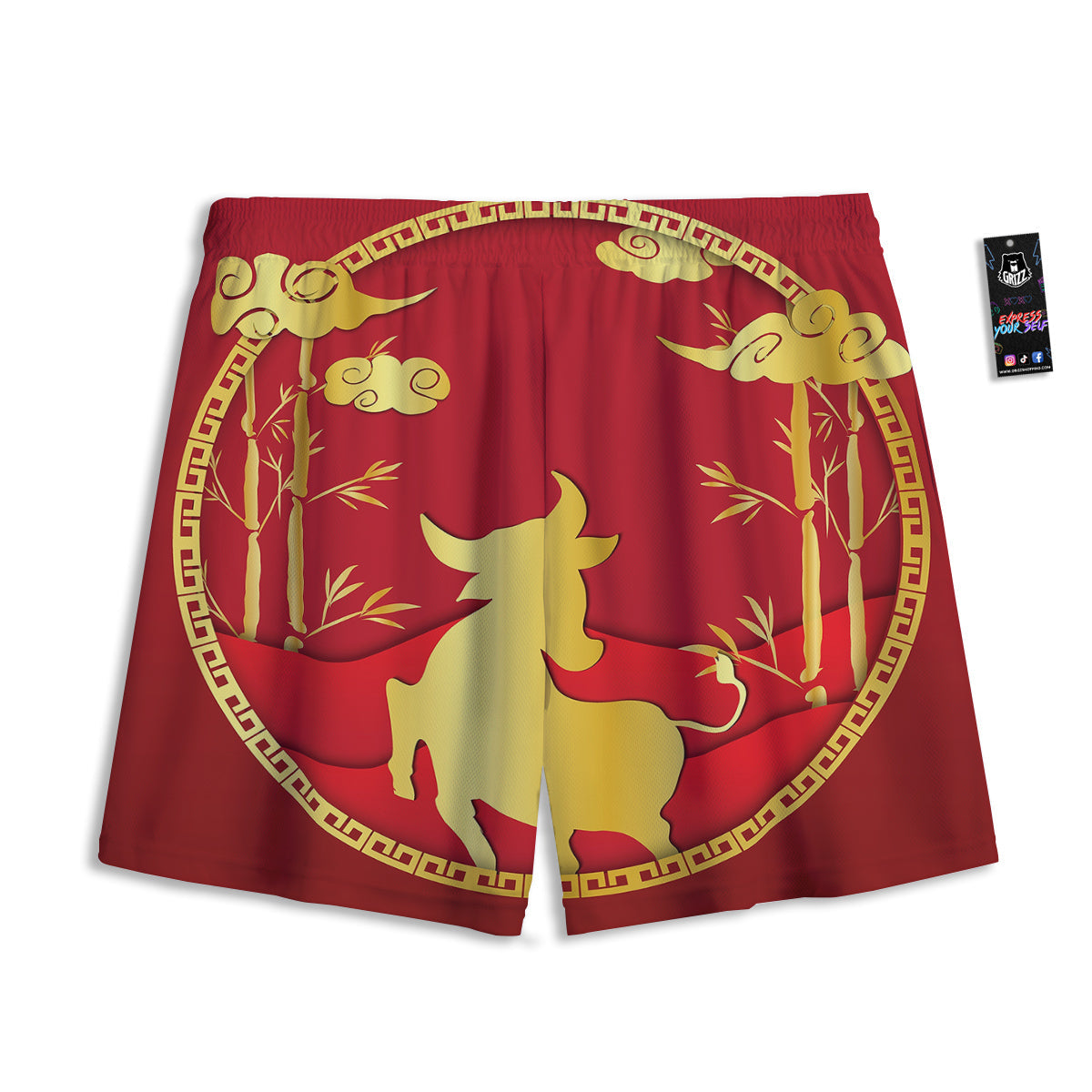 Zodiac Sign Dark Taurus Print Mesh Shorts
