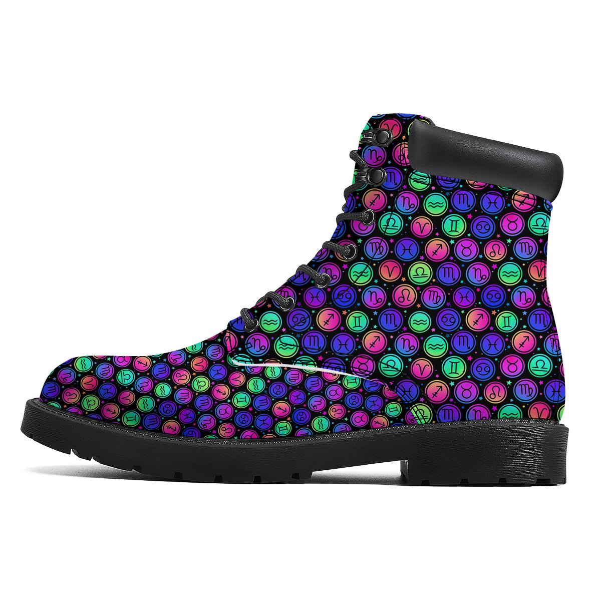 Zodiac Symbols Colorful Print Pattern Boots-grizzshop