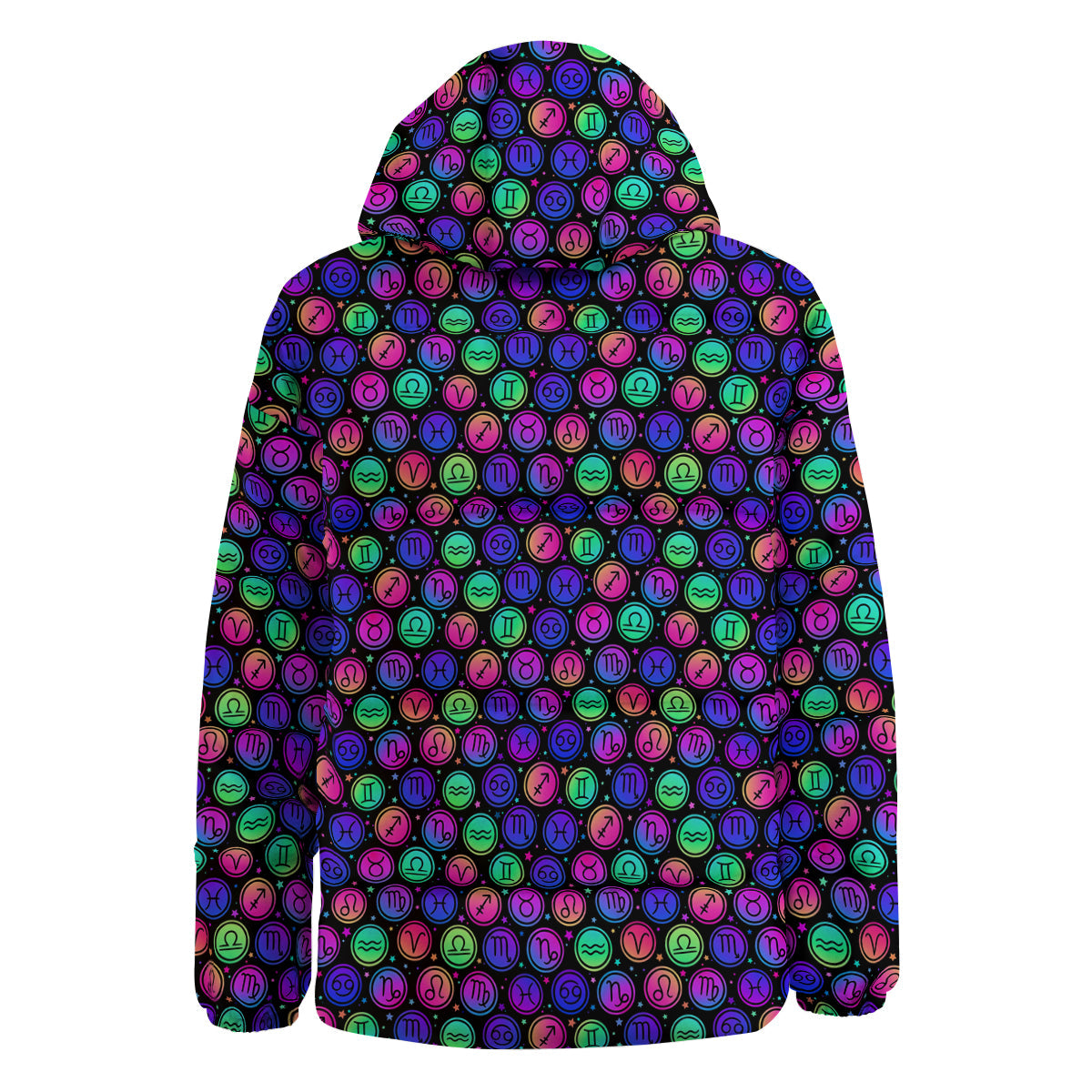 Zodiac Symbols Colorful Print Pattern Down Jacket-grizzshop