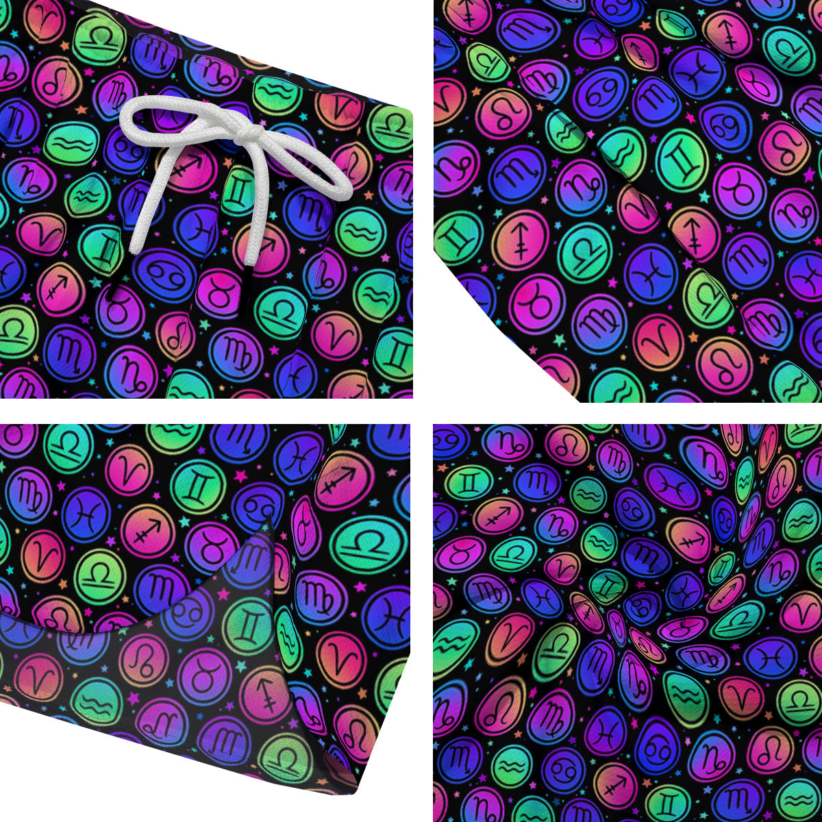 Zodiac Symbols Colorful Print Pattern Men's Running Shorts-grizzshop