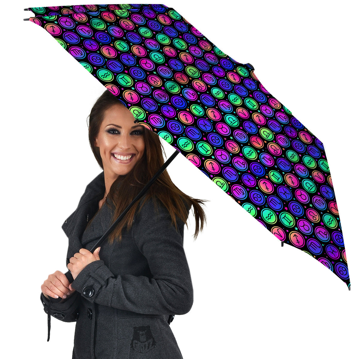 Zodiac Symbols Colorful Print Pattern Umbrella-grizzshop