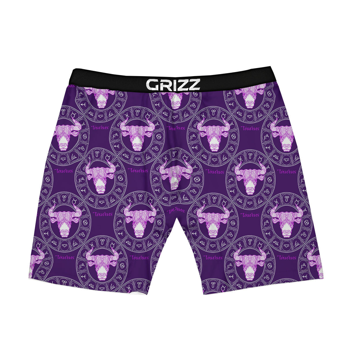 Zodiac Taurus Purple Print Pattern Boxer Briefs-grizzshop