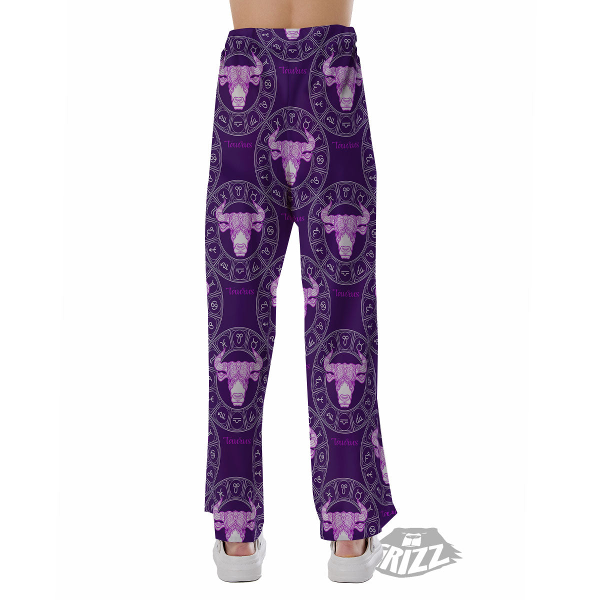 Zodiac Taurus Purple Print Pattern Pajama Pants-grizzshop