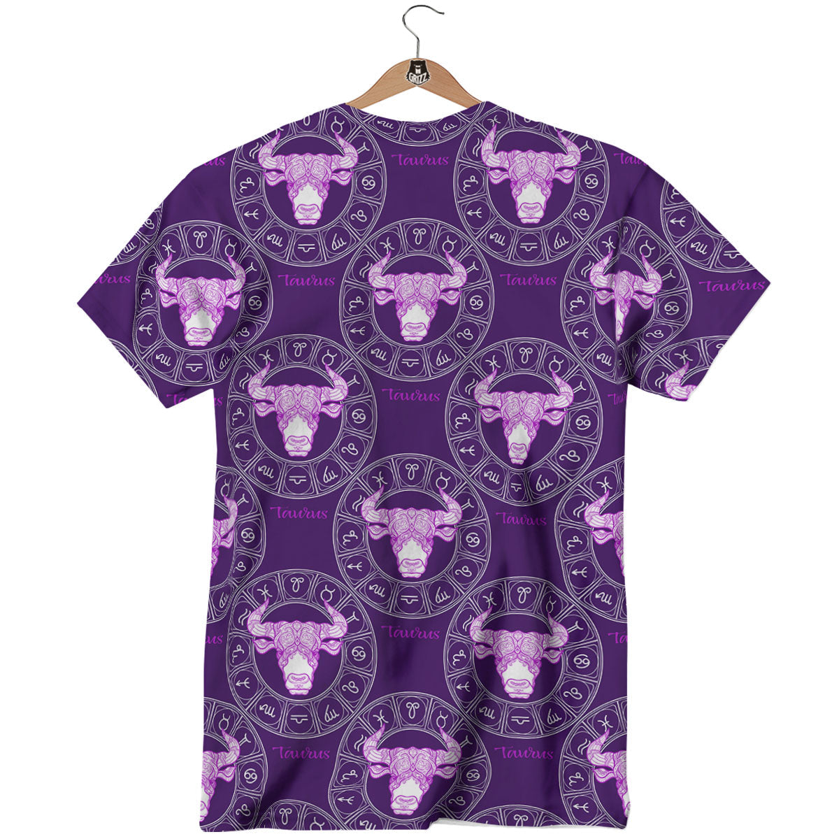 Zodiac Taurus Purple Print Pattern T-Shirt-grizzshop