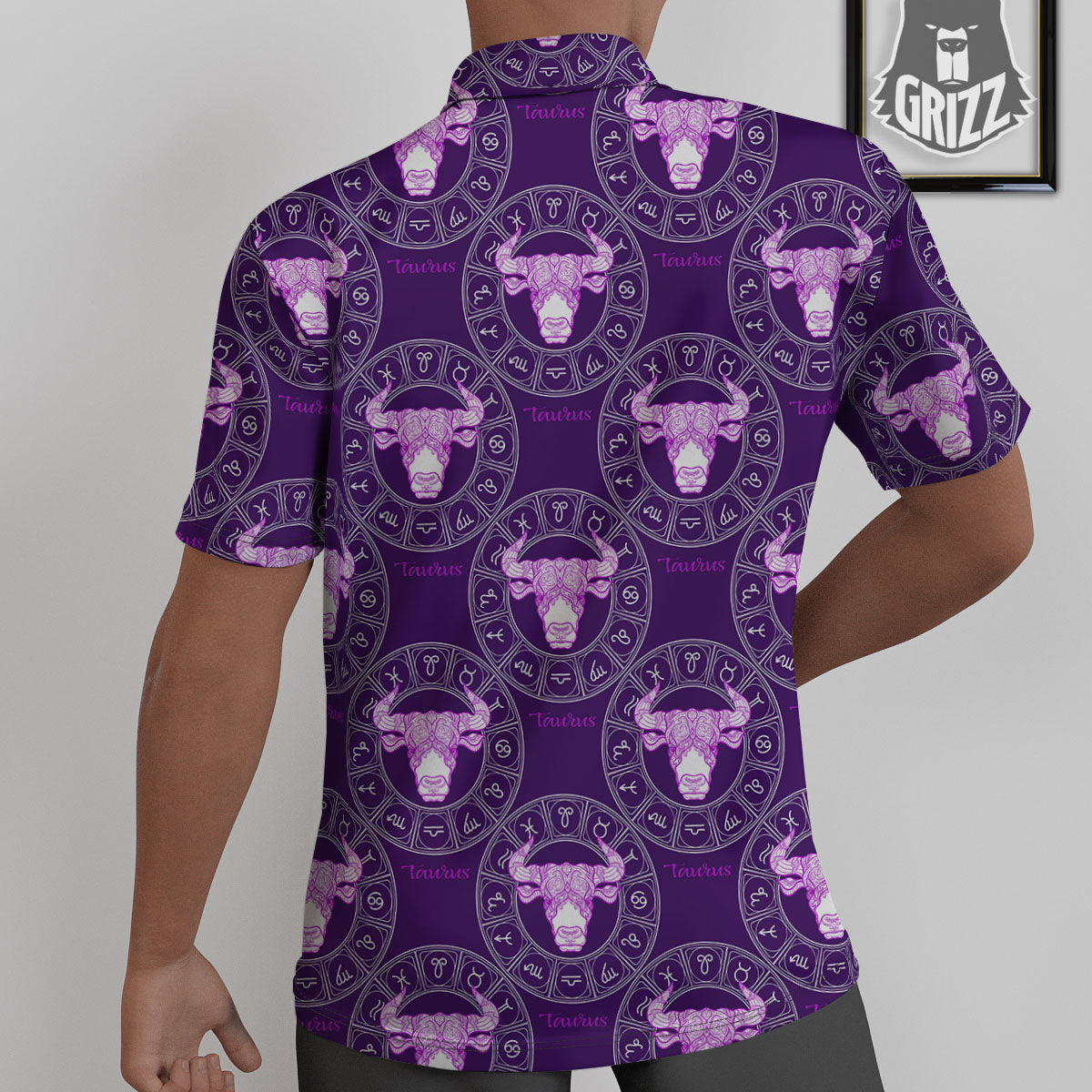 Zodiac Taurus Purple Print Pattern Untucked Shirts-grizzshop