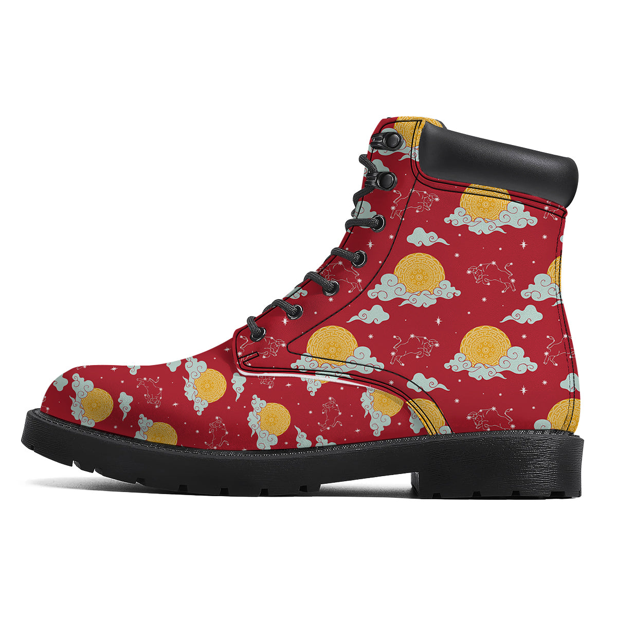 Zodiac Taurus Sky Chinese Year Print Pattern Boots-grizzshop