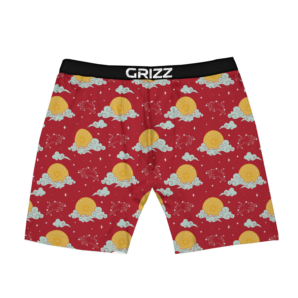 Zodiac Taurus Sky Chinese Year Print Pattern Boxer Briefs-grizzshop