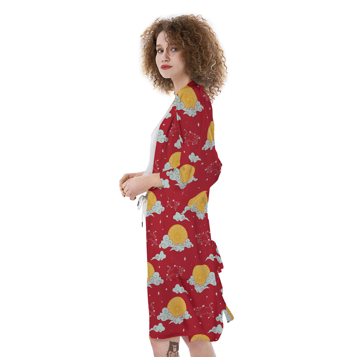 Zodiac Taurus Sky Chinese Year Print Pattern Kimono-grizzshop