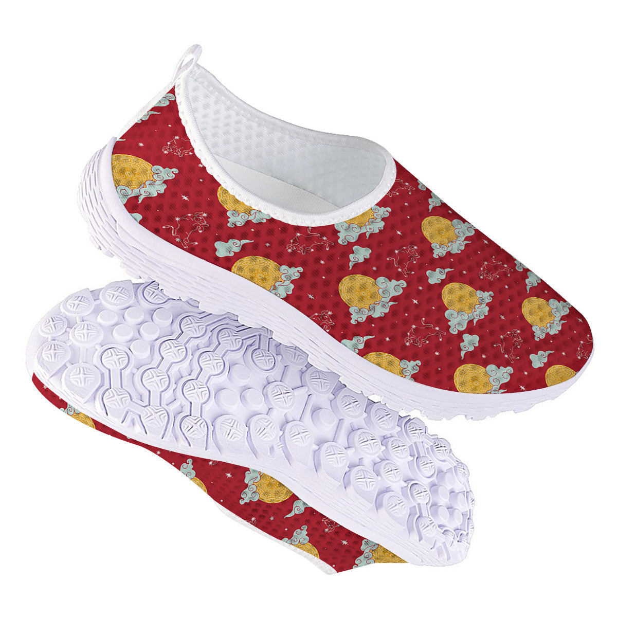Zodiac Taurus Sky Chinese Year Print Pattern Nurse Shoes-grizzshop