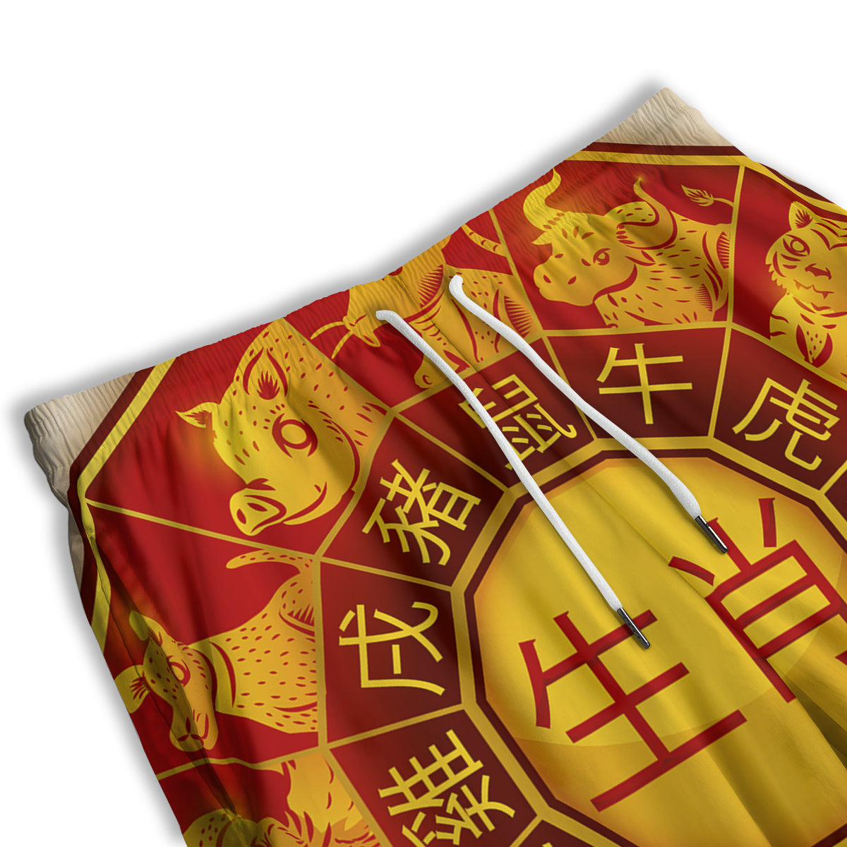 Zodiac Wheel Colourful Chinese Print Men's Athletic Shorts
