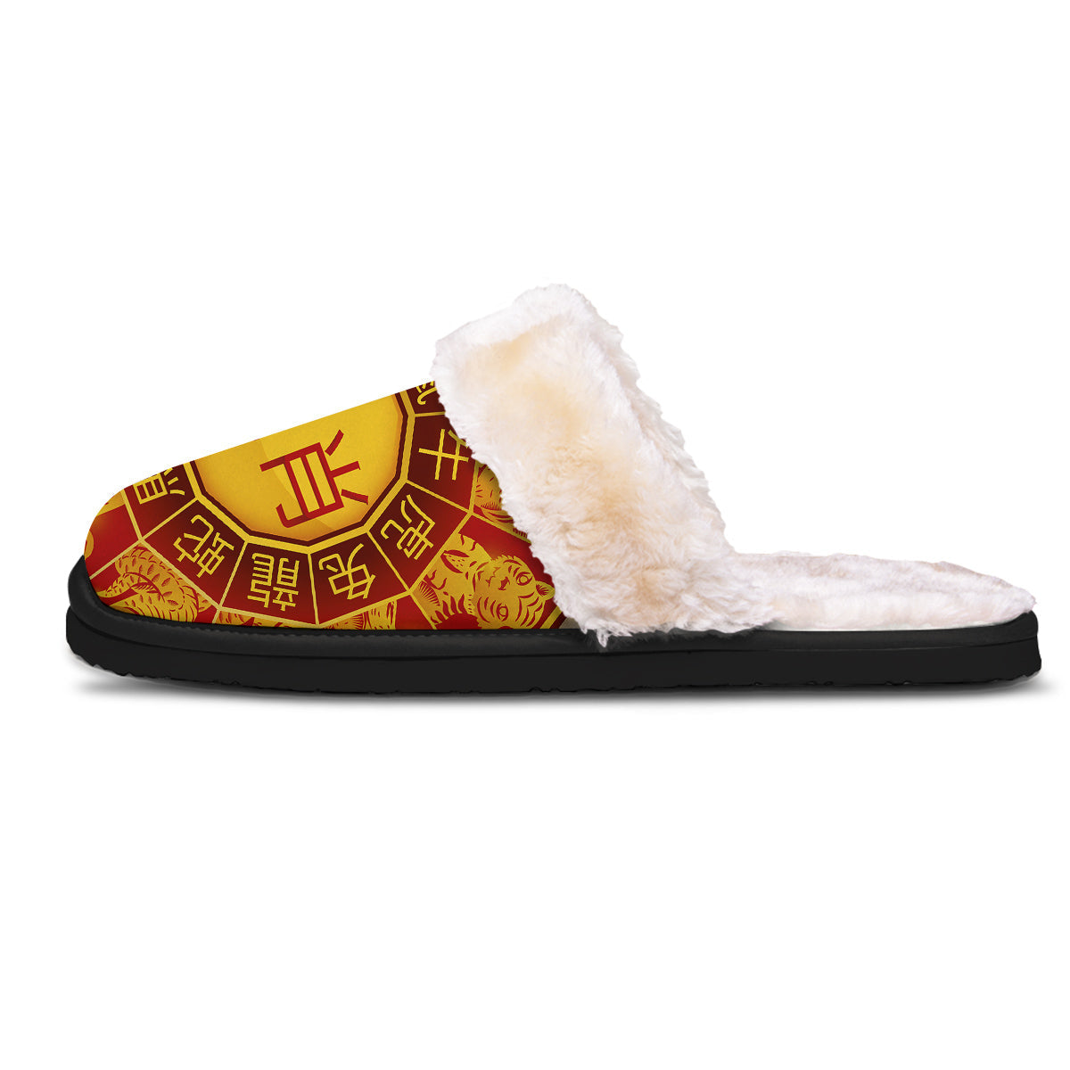 Zodiac Wheel Colourful Chinese Print Slippers-grizzshop