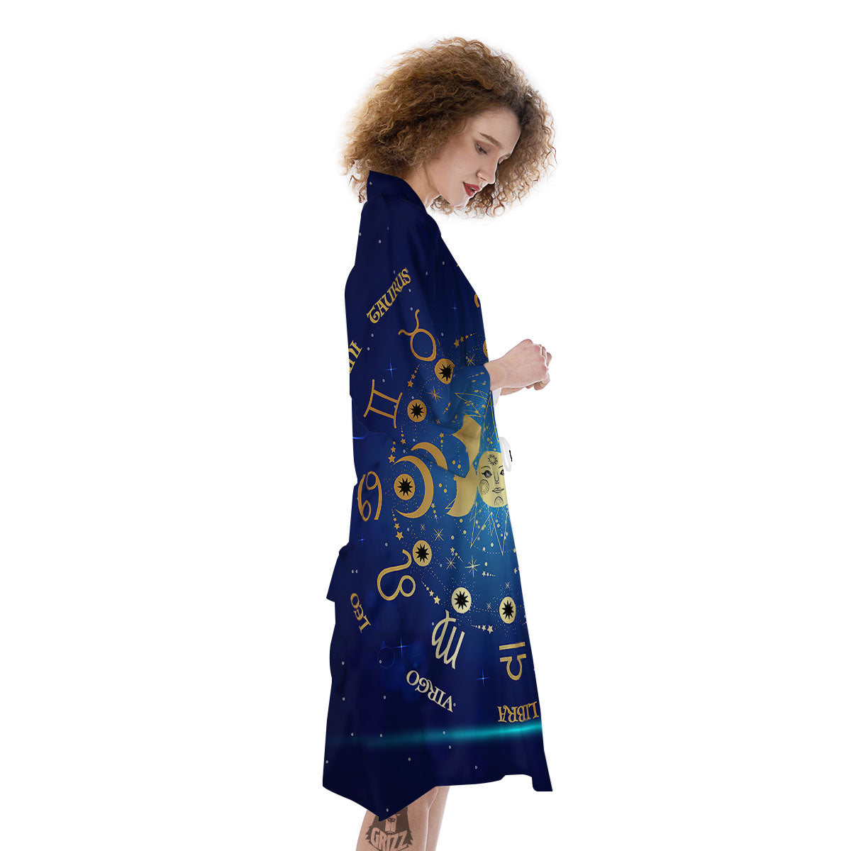 Zodiac Wheel Galaxy Print Kimono-grizzshop