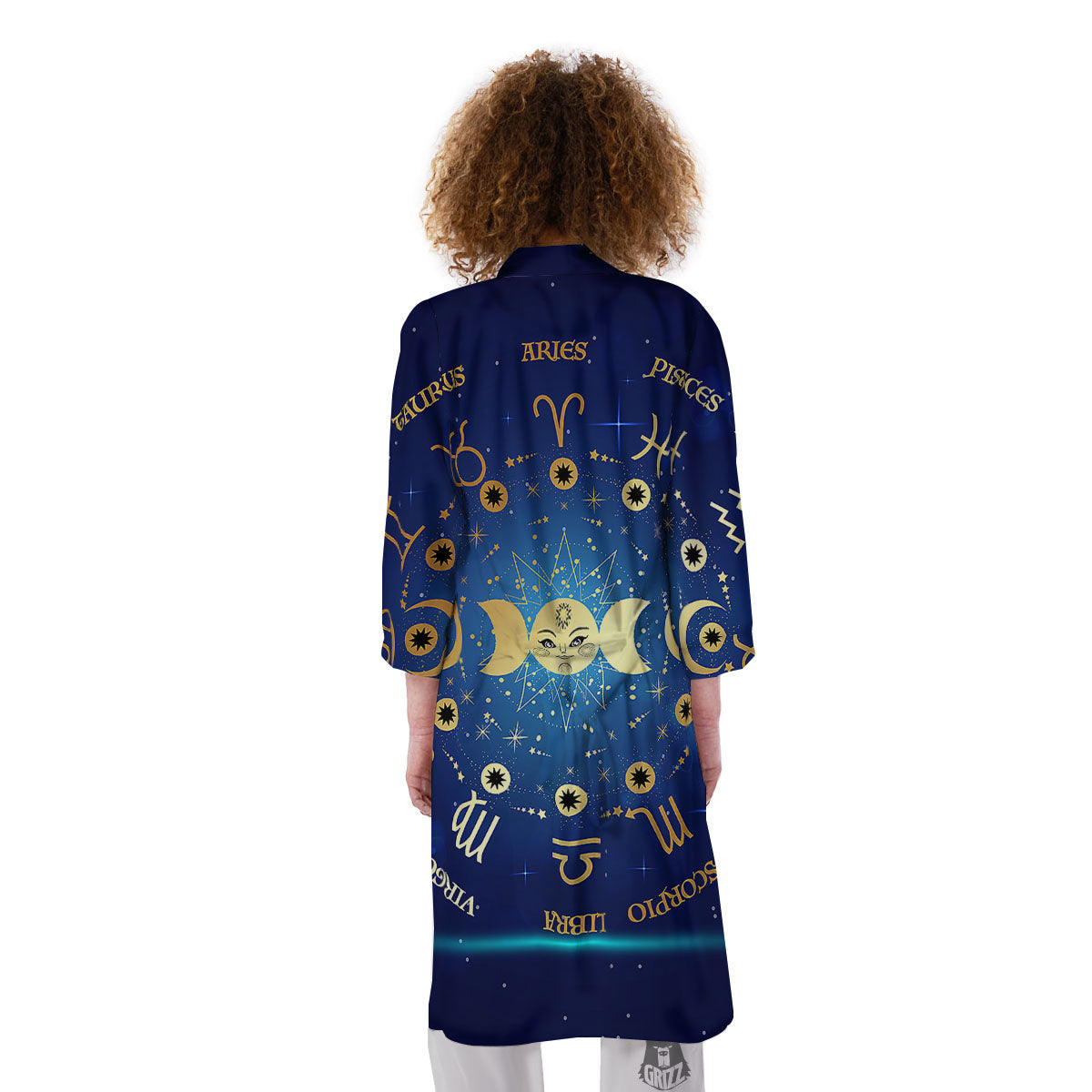 Zodiac Wheel Galaxy Print Kimono-grizzshop
