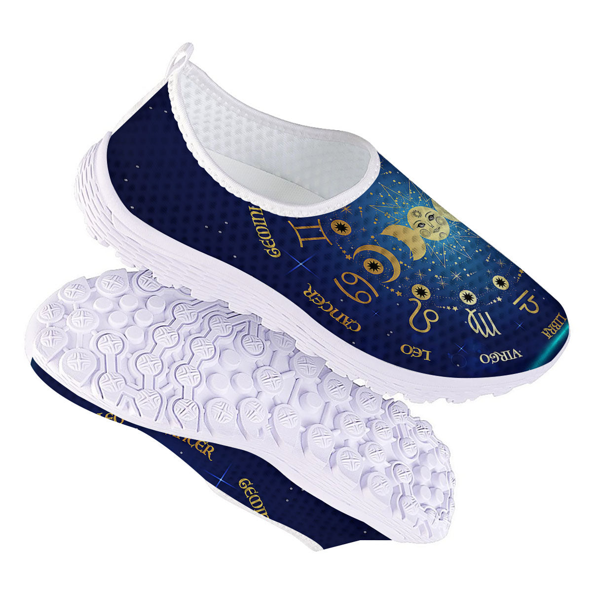 Zodiac Wheel Galaxy Print Nurse Shoes-grizzshop