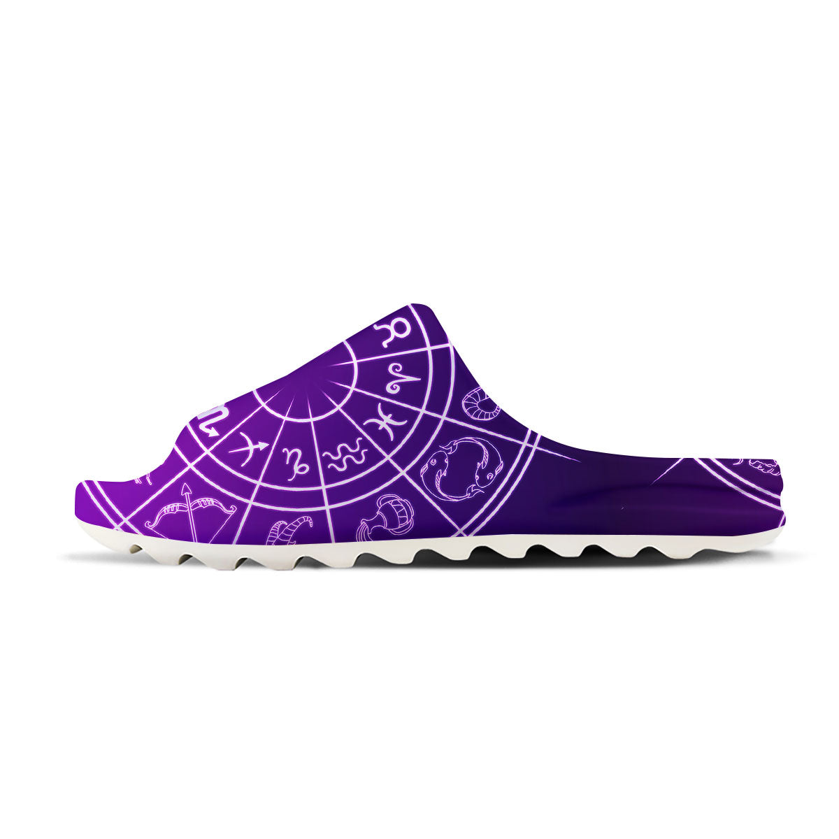Zodiac Purple And White Signs Print Sandals-grizzshop