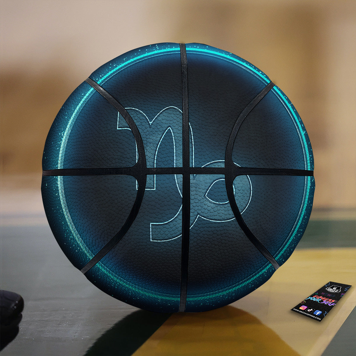 Zodiac Sign Blue Capricorn Print Basketball