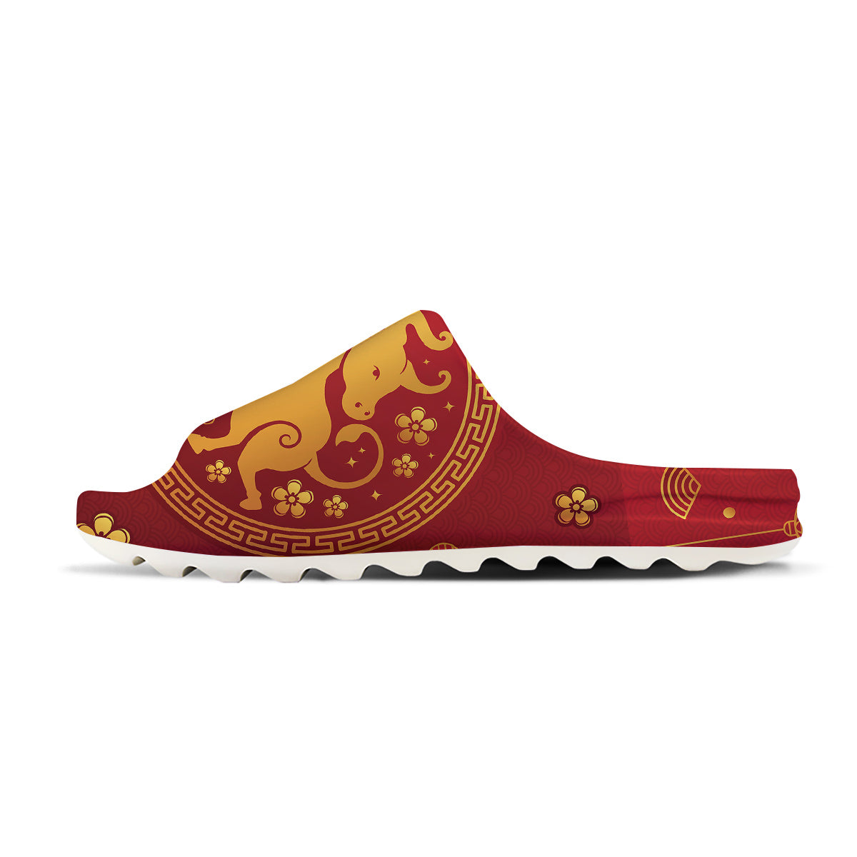 Zodiac Sign Chinese Ox Print Sandals-grizzshop