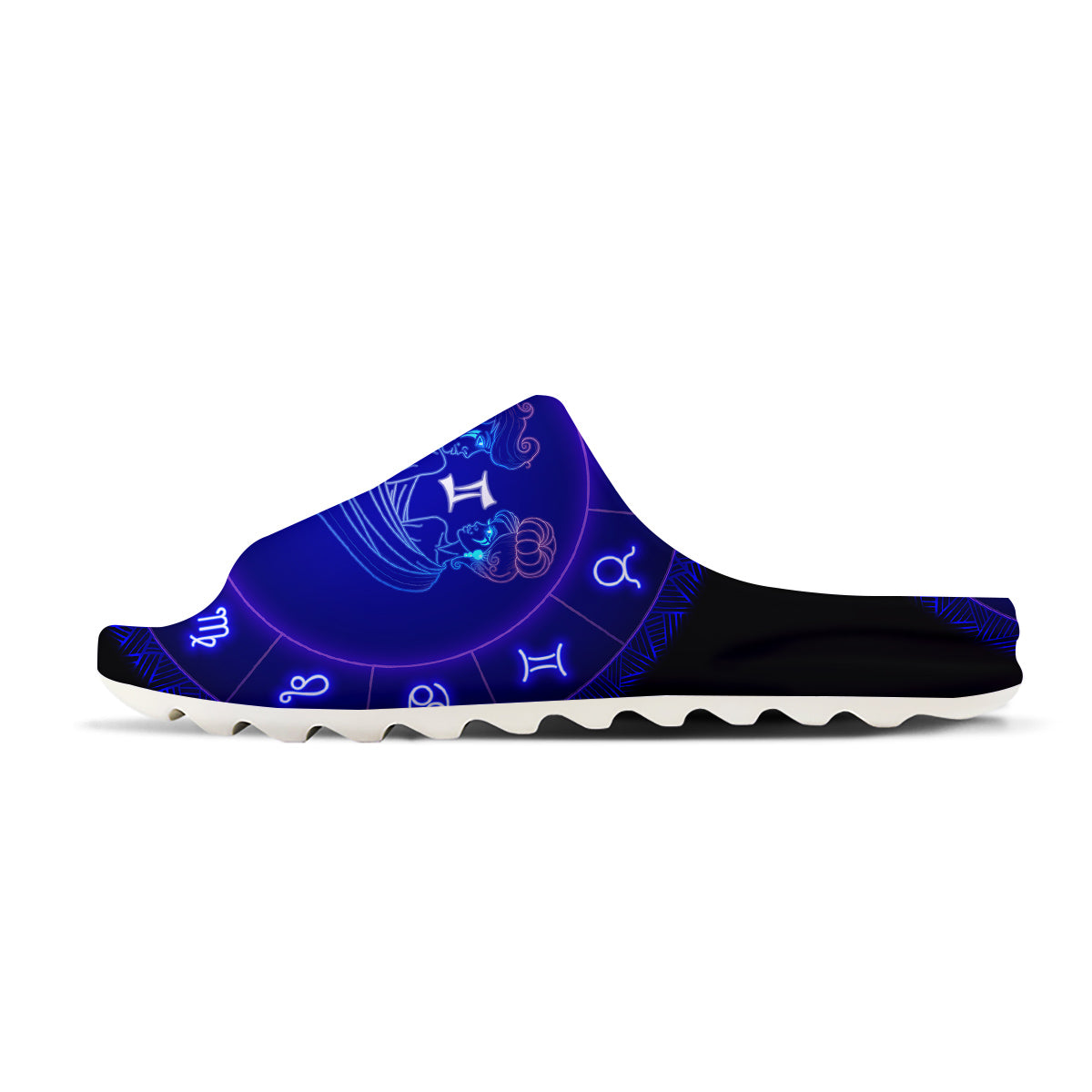 Zodiac Sign Dark Gemini Print Sandals-grizzshop