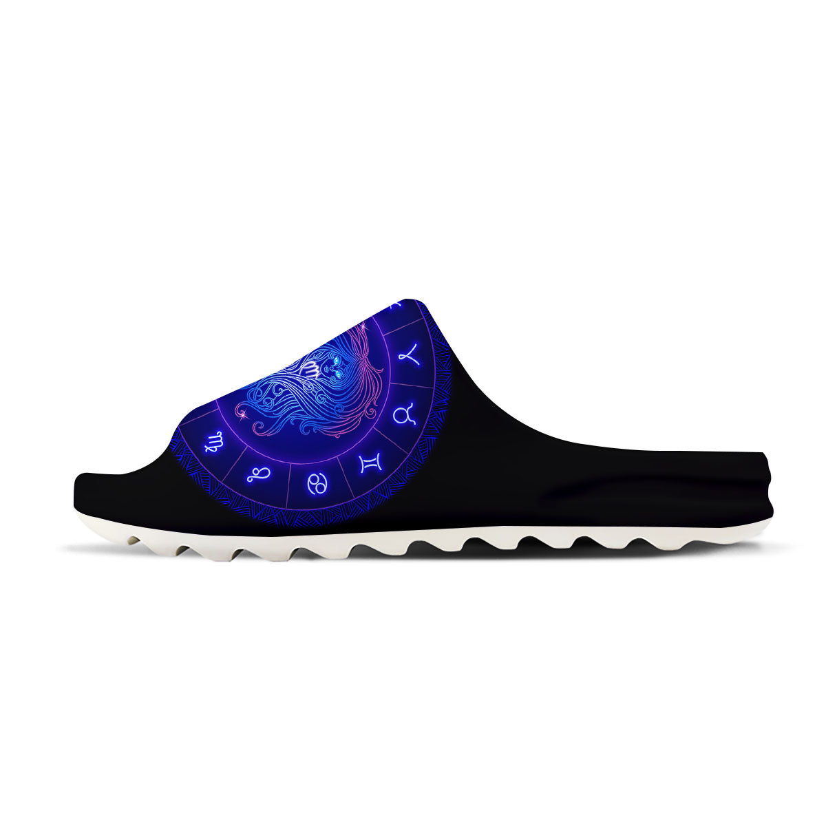 Zodiac Sign Dark Virgo Print Sandals-grizzshop