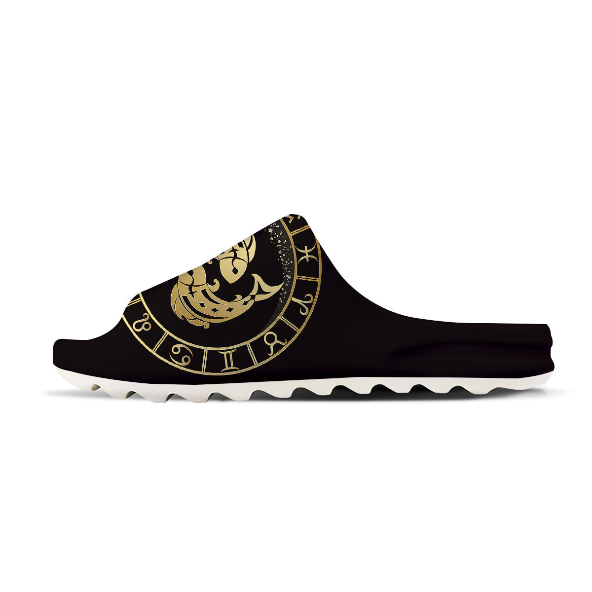 Zodiac Sign Golden Pisces Print Sandals-grizzshop