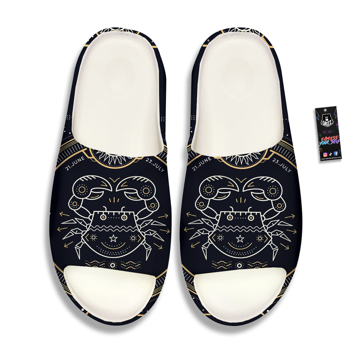 Zodiac Sign Vintage Cancer Print Sandals-grizzshop
