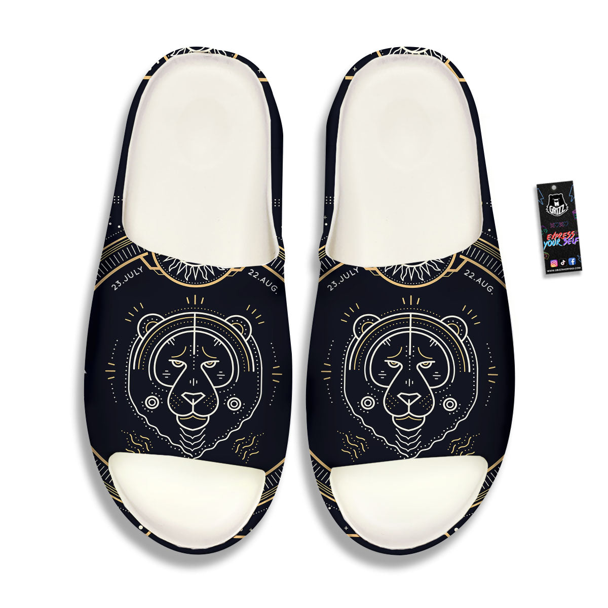 Zodiac Sign Vintage Leo Print Sandals-grizzshop