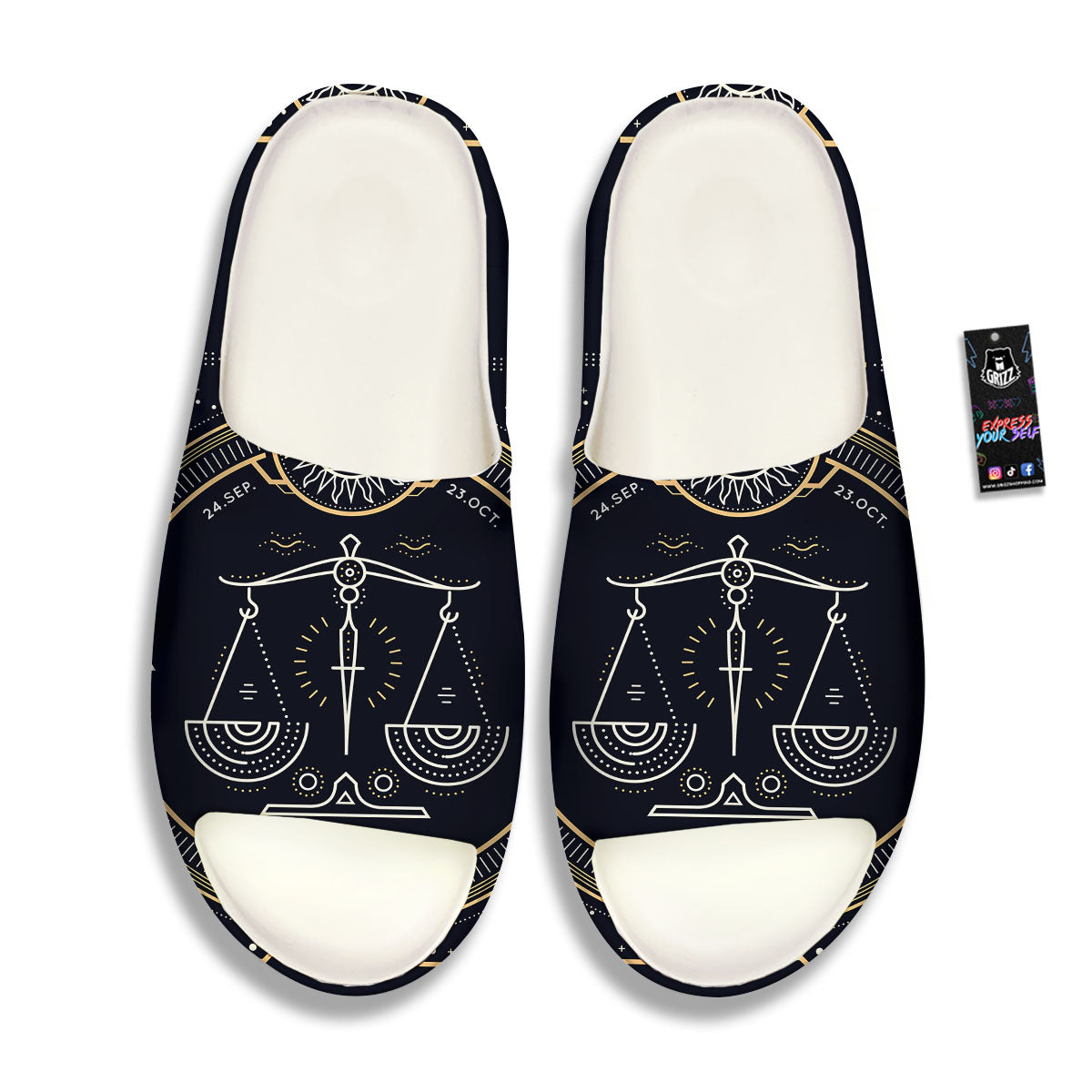 Zodiac Sign Vintage Libra Print Sandals-grizzshop