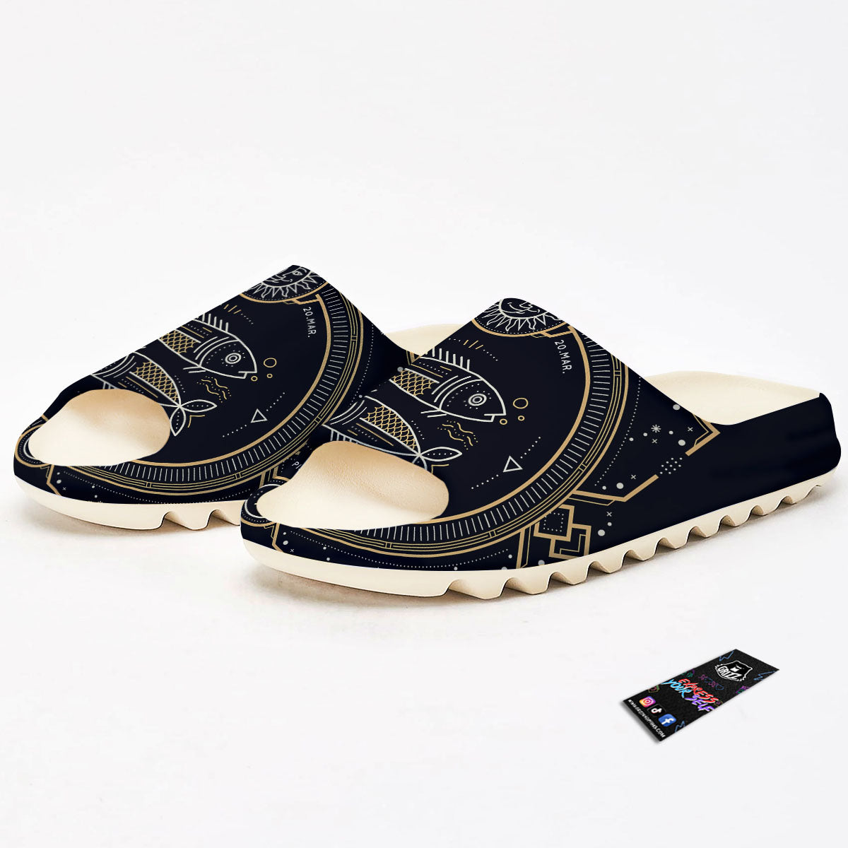 Zodiac Sign Vintage Pisces Print Sandals-grizzshop