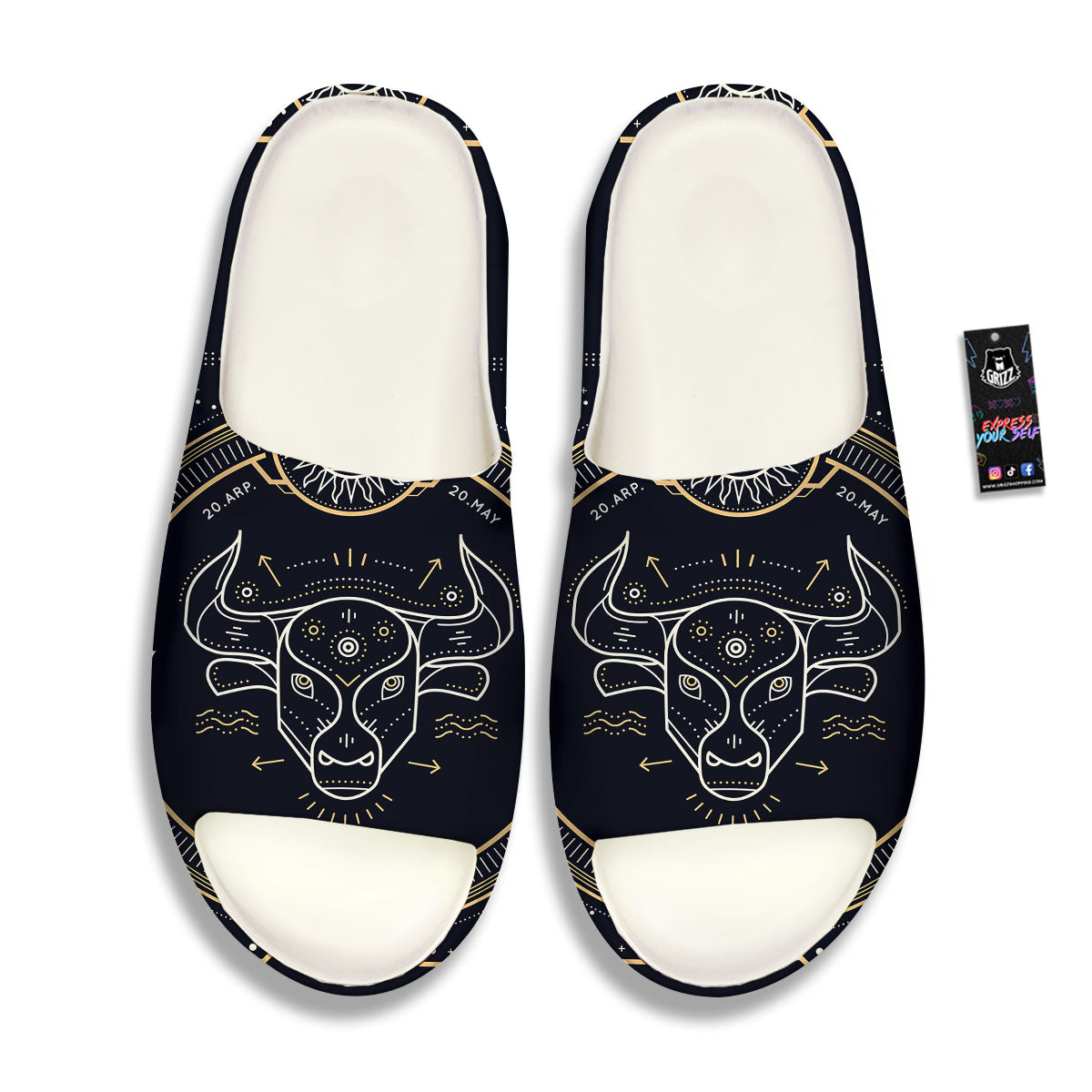 Zodiac Sign Vintage Taurus Print Sandals-grizzshop