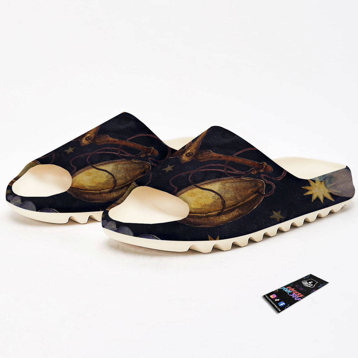 Zodiac Sign Watercolor Libra Print Sandals-grizzshop