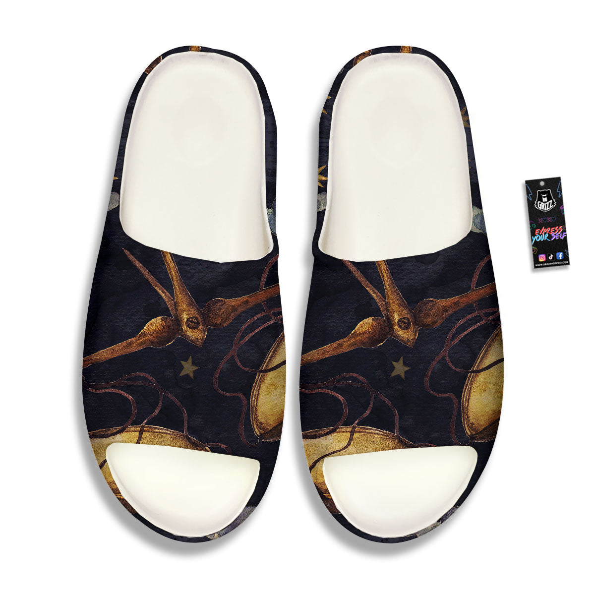 Zodiac Sign Watercolor Libra Print Sandals-grizzshop