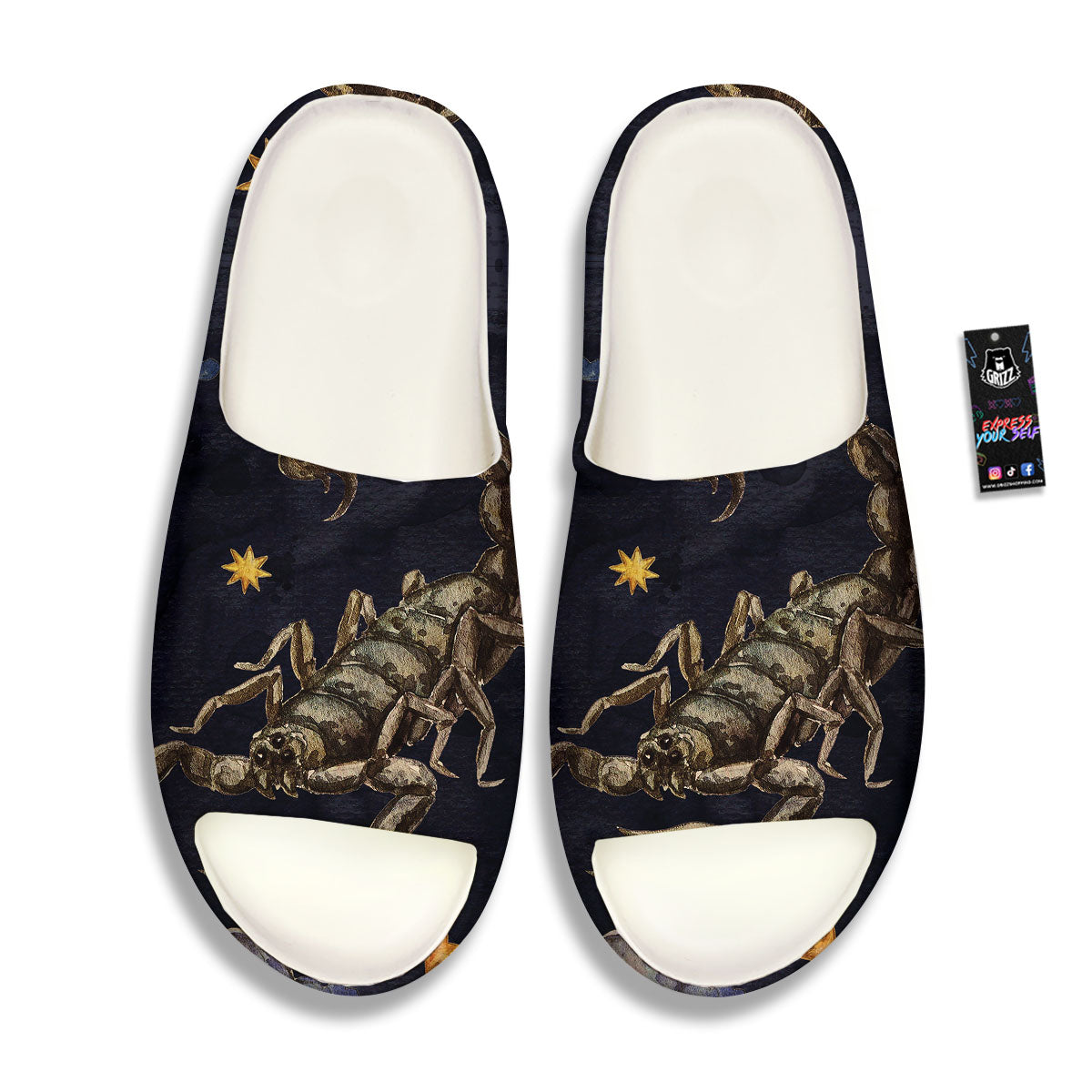 Zodiac Sign Watercolor Scorpio Print Sandals-grizzshop