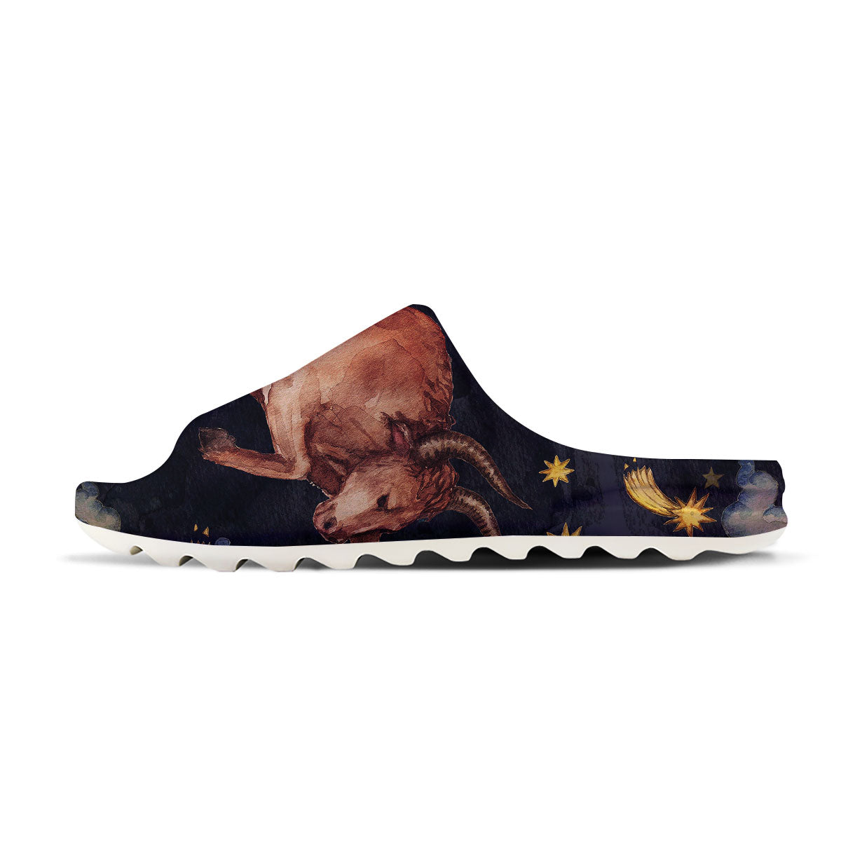 Zodiac Sign Watercolor Taurus Print Sandals-grizzshop