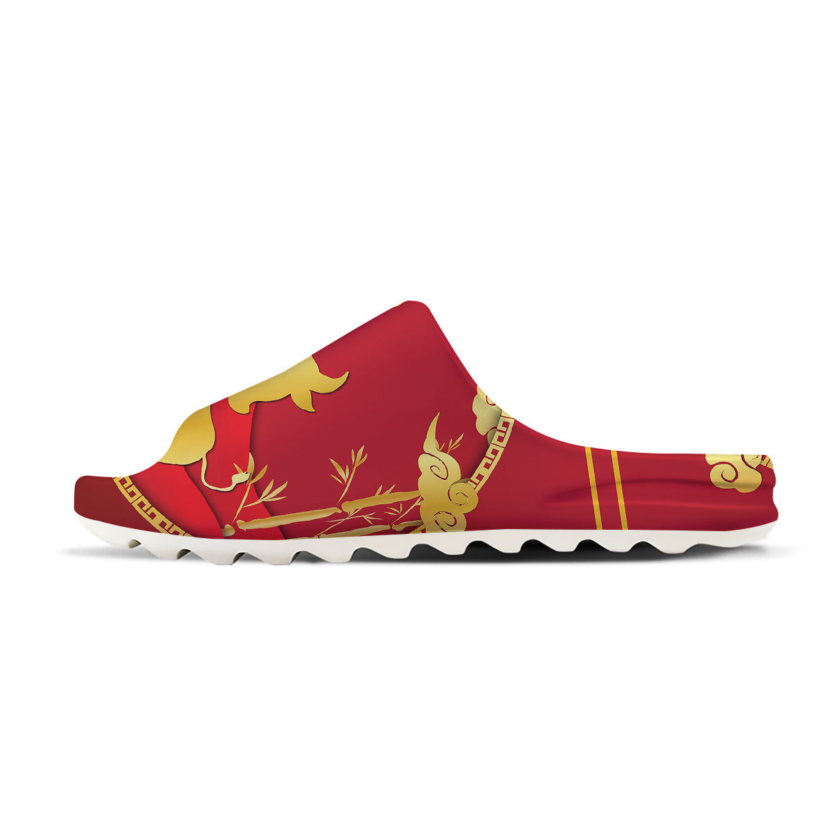 Zodiac Symbol Chinese Ox Print Sandals-grizzshop