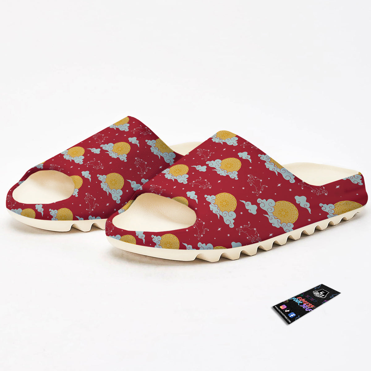 Zodiac Taurus Sky Chinese Year Print Pattern Sandals-grizzshop