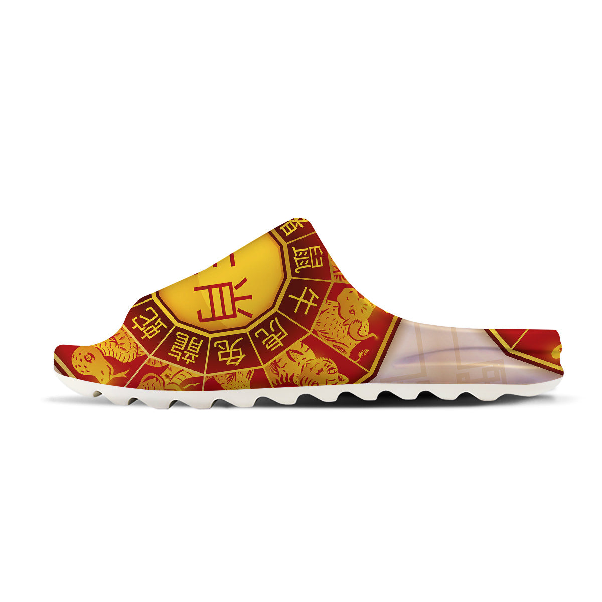 Zodiac Wheel Colourful Chinese Print Sandals-grizzshop