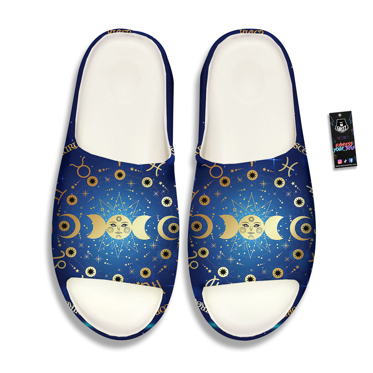 Zodiac Wheel Galaxy Print Sandals-grizzshop