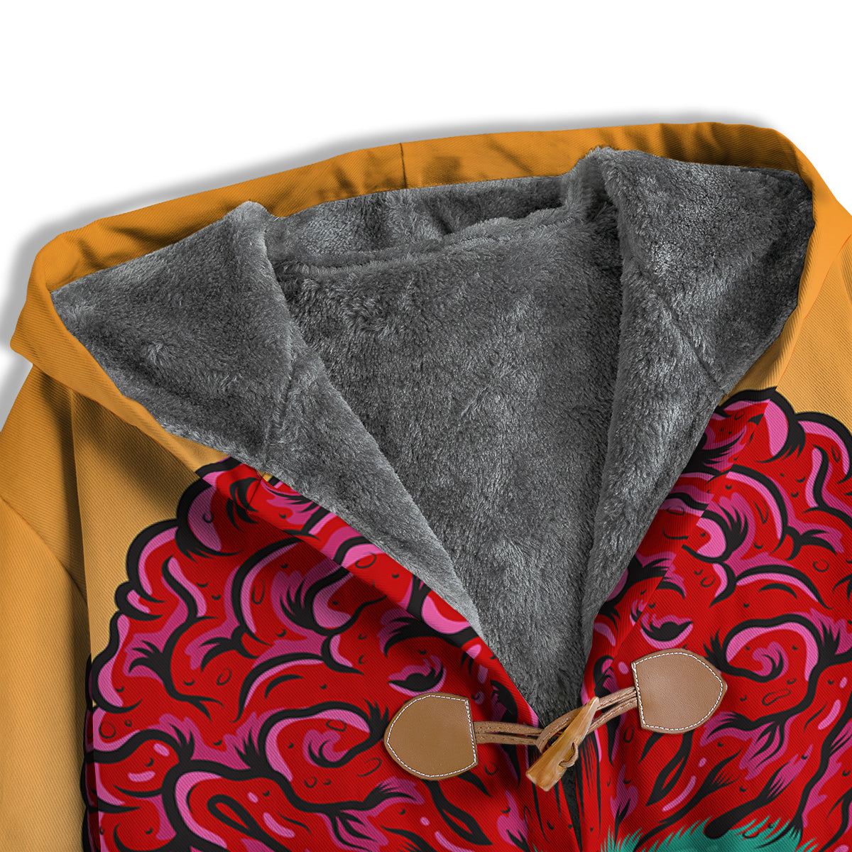Zombie Big Brain Print Men's Windbreaker Jacket-grizzshop