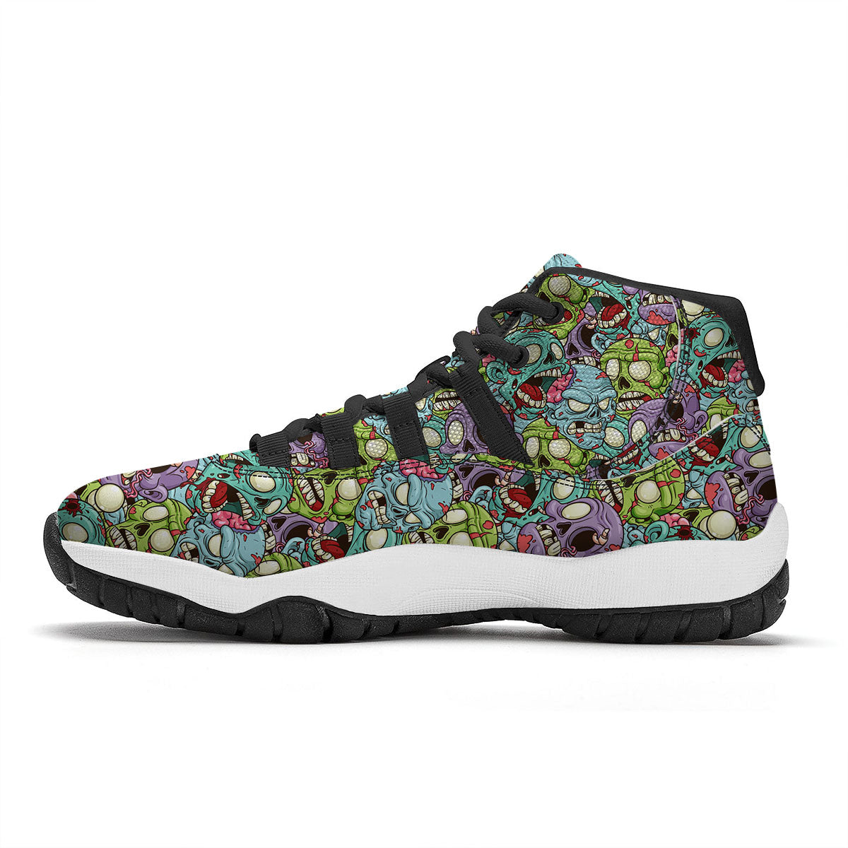 Zombie Bloody Print Pattern Black Bball Shoes-grizzshop