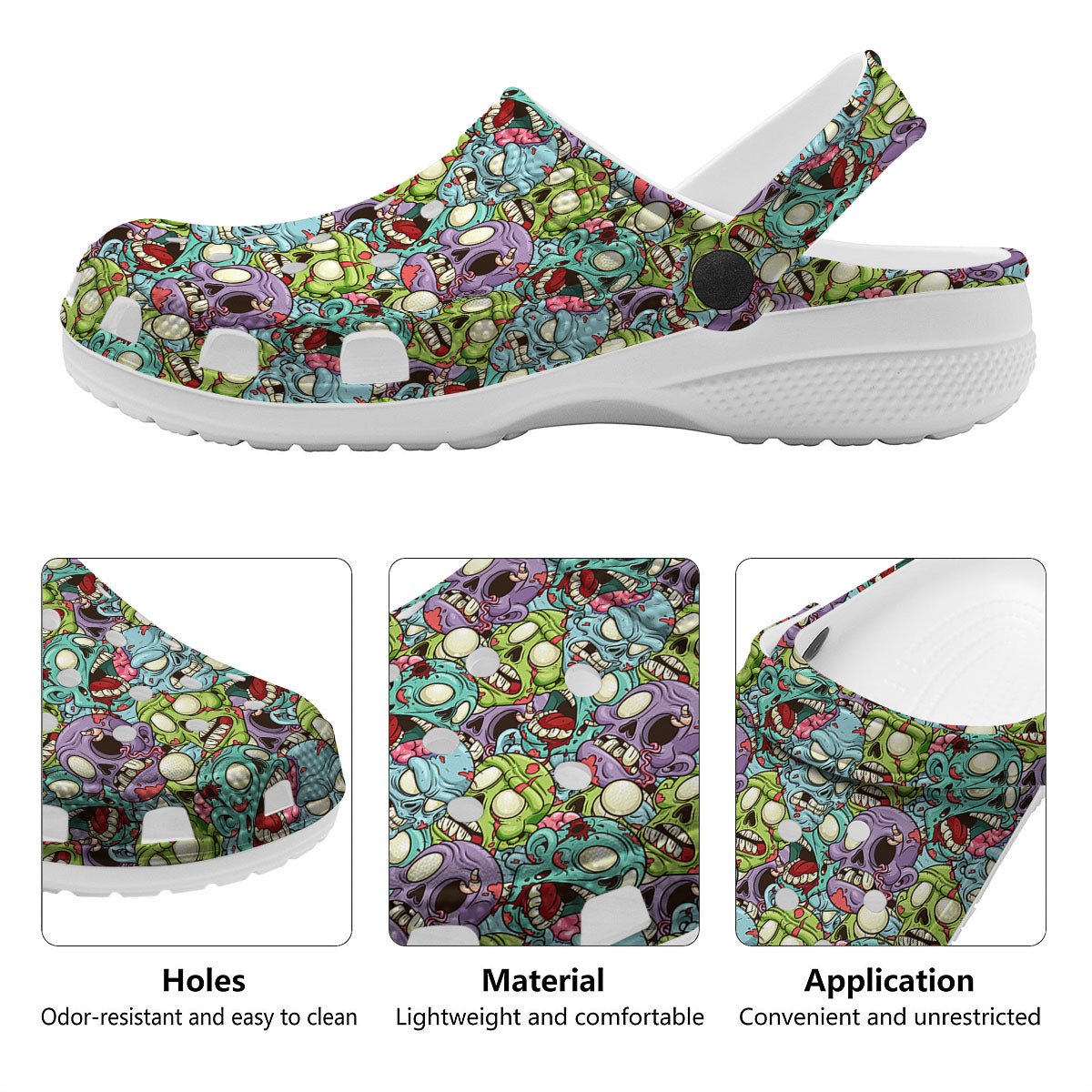 Zombie Bloody Print Pattern Clog-grizzshop