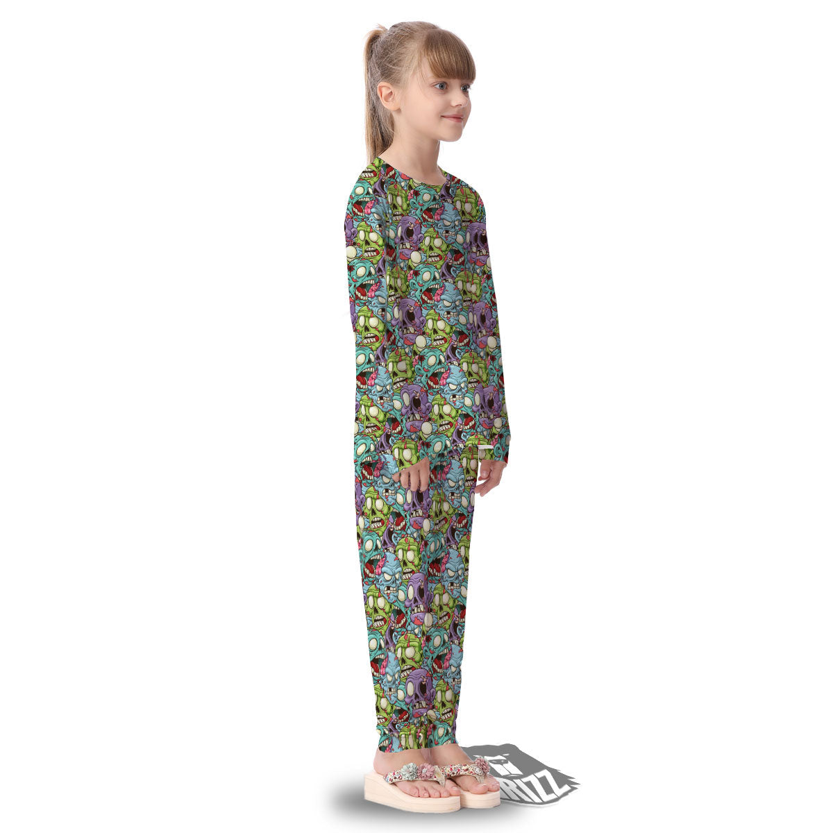 Zombie Bloody Print Pattern Kid's Pajamas-grizzshop