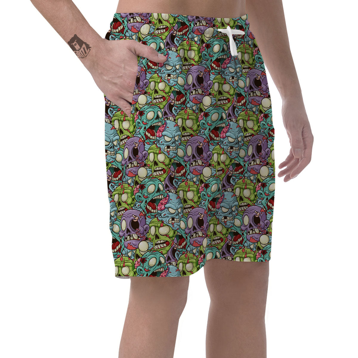 Zombie Bloody Print Pattern Men's Shorts-grizzshop
