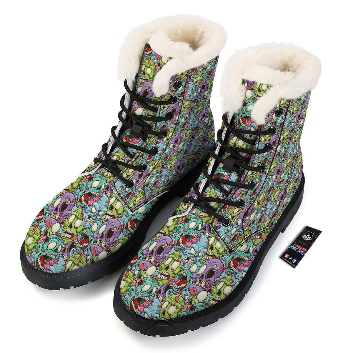 Zombie Bloody Print Pattern Winter Boots-grizzshop