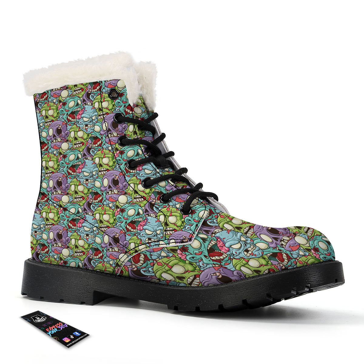 Zombie Bloody Print Pattern Winter Boots-grizzshop